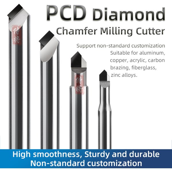 PCD Diamant Fase Fräser 90-Grad-Bearbeitungswerkzeug Neues Material CNC Hartmetall Senker Gravur Bits Fräser