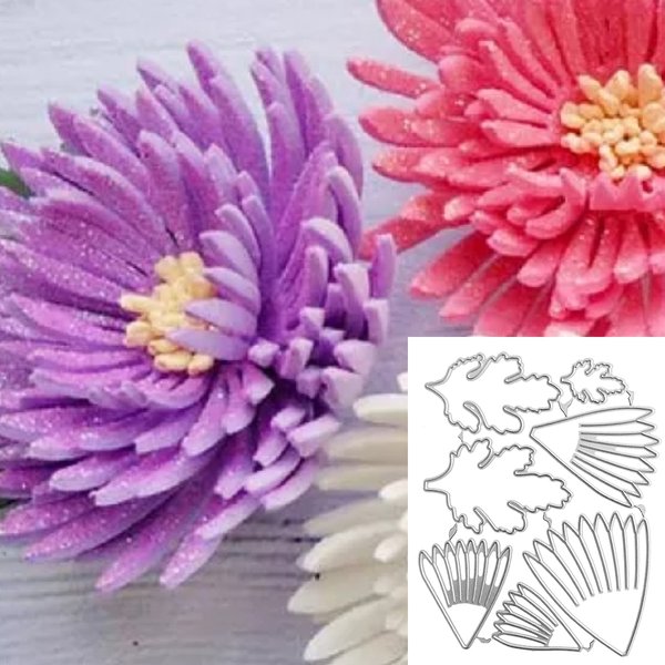 Metal Cutting Dies Cut Die Mold Chrysanthemum Petal Metal Die Scrapbook Carbon Punch Knife Paper Craft Mould Stencils Mold