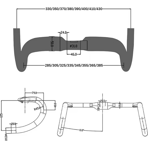 BALUGOE poignée de vélo de route en Fiber de carbone guidon de VTT câblage interne complet accessoires de cyclisme de compétition professionnelle