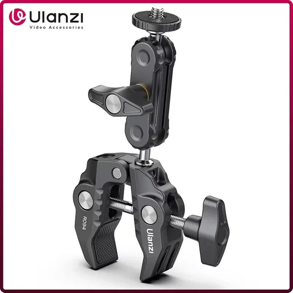 Ulanzi R094 Super pince en métal avec Double rotule pince à bras magique avec trou de 1/4 "3/8" pour moniteur d'appareil photo reflex numérique support de micro léger