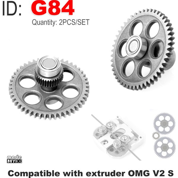 Kompatibel mit OMG V2-S Extruder Extrusion Metal Gear Wärmebehandlung Härte 60HRC Stahl G84 Dual Drive