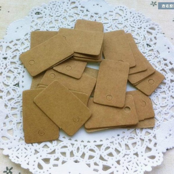 Small Rectangle Cardboard Blank Tag, Kraft Black Paper Garment Tags, Packaging Label, DIY, Price Hang, 1000 PCs/Lot, 2*4cm