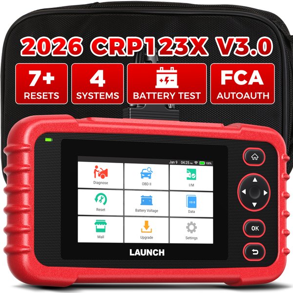 LAUNCH CRP123X V3.0 OBD2 Scanner Professionelles Diagnosegerät für Alle Fahrzeuge 4-System-Diagnose EPB/DPF/Öl-Reset SAS/BMS Test