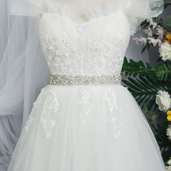 Strass Brautgürtel für Hochzeitskleid Zubehör Silber Farbe Kristall Brautgürtel Schärpe Band Party Brautjungfer Geschenk