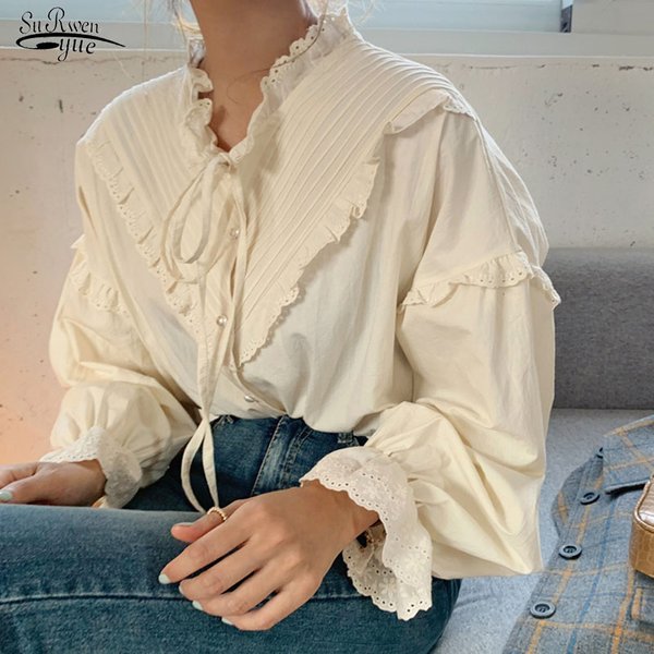 Blusas Mujer De Moda 2023 décontracté femmes chemise printemps ample Vintage hauts Style coréen à manches longues lanterne femmes Blouse élégante