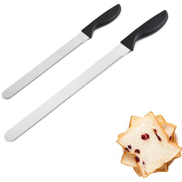 10/12 Zoll Brotmesser Spatel Kunststoff griff Edelstahl gezackte Kuchen creme Toast Slicer Backwerk zeug