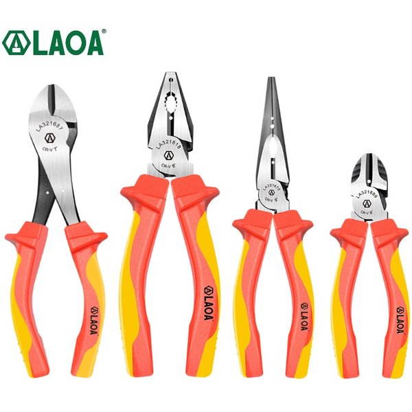 LAOA Drahtschneider 6'' 7'' 8'' Isolierte Kombination Diagonal Spitzzange Elektriker Werkzeug Hochspannungswiderstand