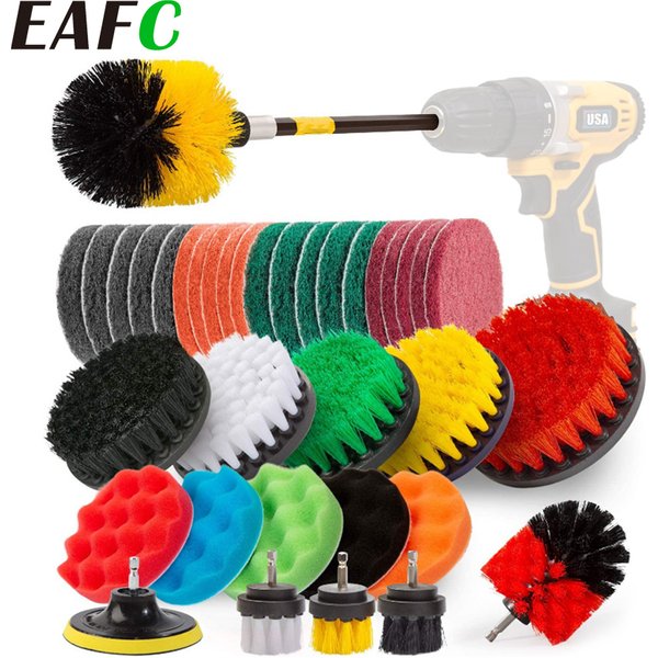 EAFC 37/22/5 Stück elektrische Auto-Reinigungsbürste, Bohrbürsten-Set für Auto-Polierer, Reifen und Küche, Badezimmer, Reinigungszubehör