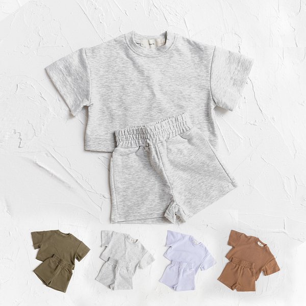 Sommer Baby Freizeit kleidung Set Kinder weiche einfarbige lässige Kurzarm T-Shirt Shorts Kinder Mädchen Jungen Outfits Mädchen Kleidung