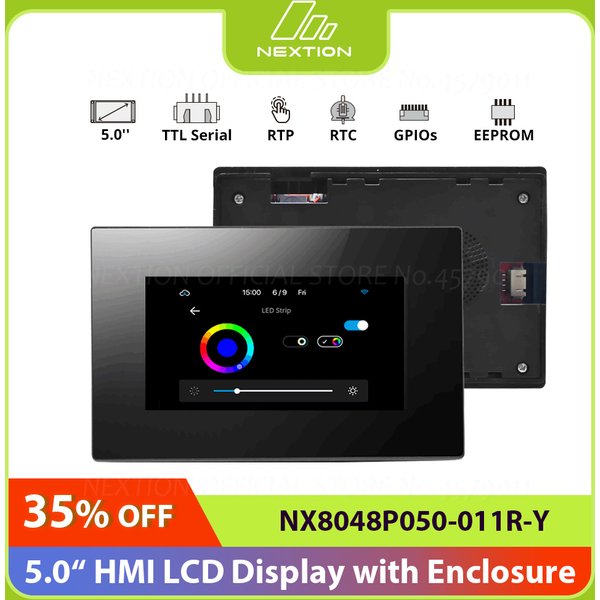 NEXTION NX8048P050-011R-Y 5.0 Inch LCD-TFT HMI Resistive Touch Display Module Intelligent Series TTL Screen With Enclosure