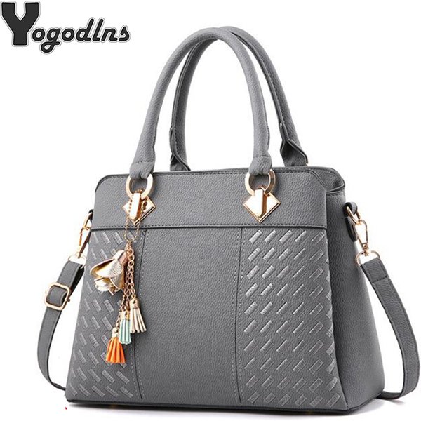 Mode Frauen Handtaschen Quaste PU Leder Totes Tasche Top-griff Stickerei Umhängetasche Schulter Tasche Dame Einfache Stil Hand taschen