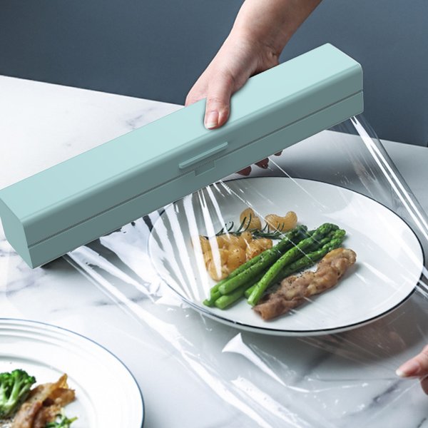 Cling Film Cutter Plastic Wrap Dispenser Kitchen Accessori Wrap Film Cutter Magnetic Cling For Food Keep Fresh with Cutter Blade