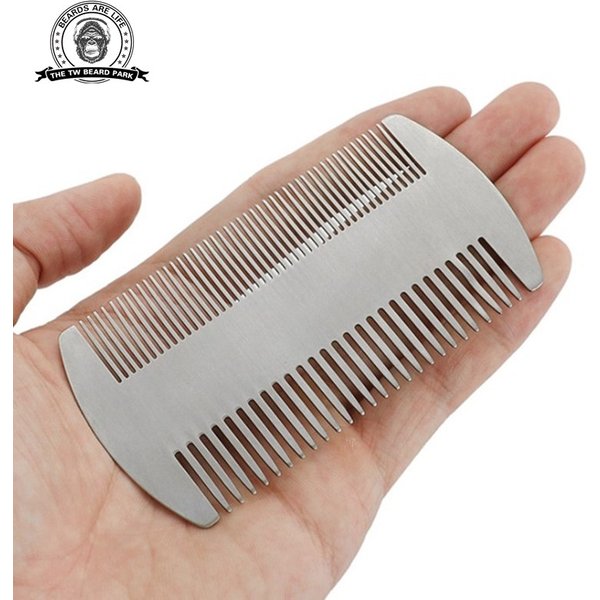 1pcs Metal Hair&Beard Comb EDC Size Steel Perfect for Wallet and Pocket Anti-Static Dual Action Beard Comb Hair Styling