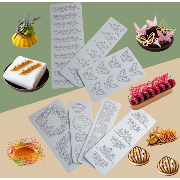 Meibum Sugarcraft Silicone Pad Butterfly and Leaves Design Lace Mat Silicone Cake Molds Chocolate Dessert Decorating Tools