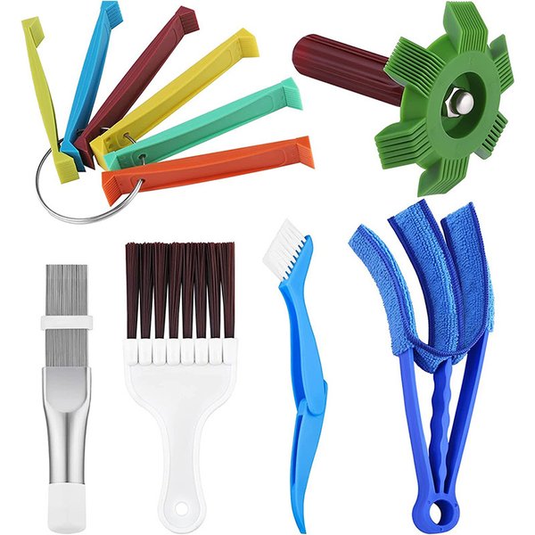Outil de nettoyage d'aileron de climatiseur, outil de nettoyage domestique, peigne à bobine A/c, condensateur Hvac, radiateur, brosse pliante universelle, outil de nettoyage