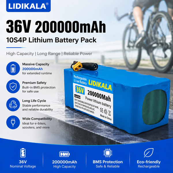 10S4P Elektroroller 200000mAh 36V Lithium-Batterie 18650 Batteriepack 36V 200Ah Elektroroller Batterie
