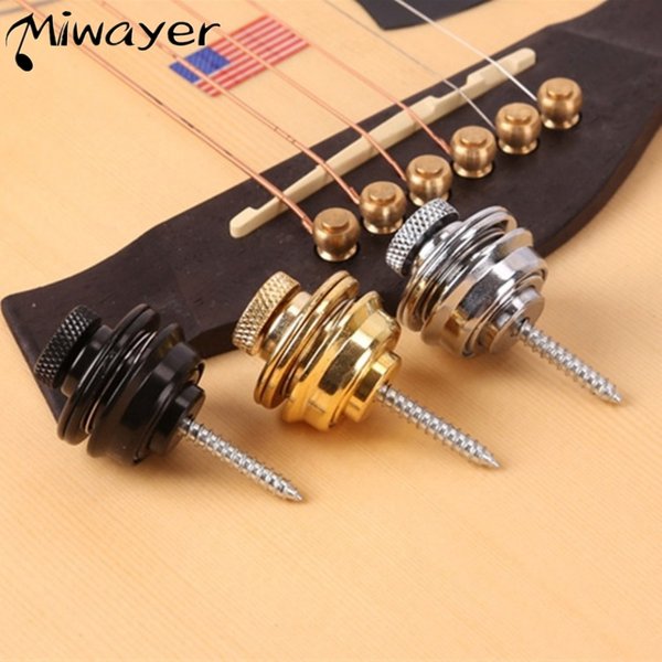 Miwayer – serrures de sangle de guitare, 1/2/4 pièces, tête ronde plate, bouton métallique robuste, système de retenue à double conception