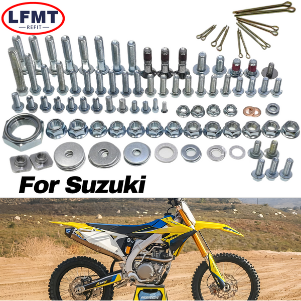 Zestaw śrub, plastikowych elementów mocujących i akcesoriów motocyklowych do Suzuki RM RMZ 125 250 450 RM125 RM250 RMZ250 RMZ450 RMX450Z DRZ 2001-2025