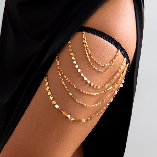 Boho Sexy Elastic Band Bandage Leg Thigh JOfor Women, Bikini Summer Coussins Tassel Pendant, Multilayer Jarretière Belt, Body Jewelry