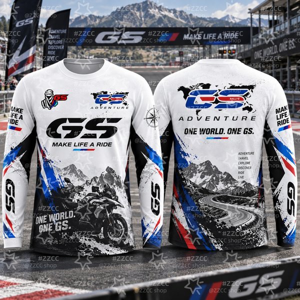 Koszulka z długim rękawem GS Adventure Motorcycle dla mężczyzn, motocyklowa koszulka wyścigowa off-road, unisex, motocrossowa, codzienna odzież dla fanów motocykli.