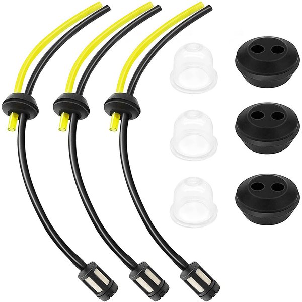 Kit universel de filtre de conduite de carburant pour coupe gazon, 3 ensembles, pour débroussailleuse, tondeuse à gazon, apprêturs, tuyau de carburant, pièces d'outils de jardin
