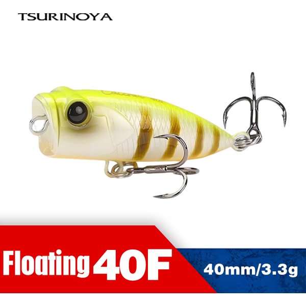TSURINOYA 40F Topwater Popper Fishing Lure CATCHER 40mm 3.3g Dog Walk Action Floating Hard Bait Bass Ajing Rockfish Light Game