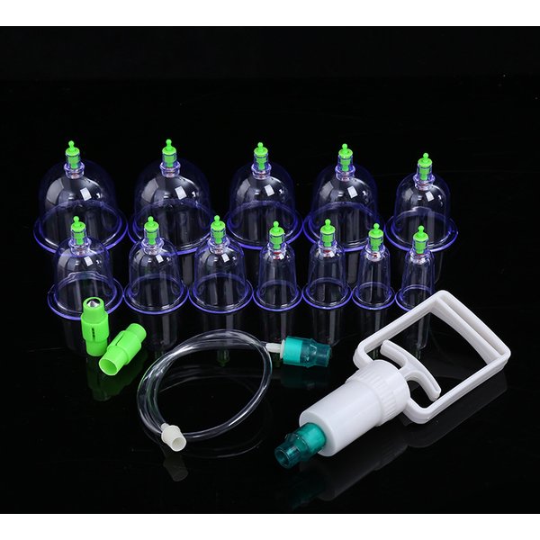 Ensemble de thérapie par ventouses domestiques, pompe à ventouse sous vide ABS épais 12 canettes, ventouses de Massage, masseur d'acupuncture, soins de santé