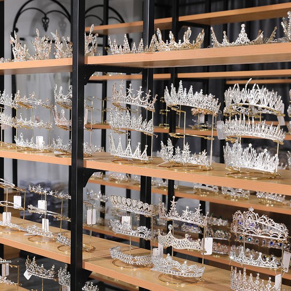 Présentoir de bandeaux de mariée, organisateur de bijoux, support de coiffure couronne de princesse, haute capacité pour vitrine de cheveux de mariée