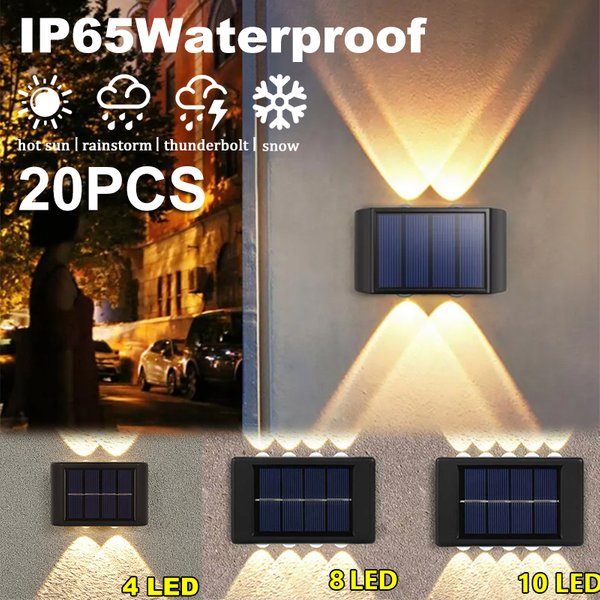 10 LED Solar Wand leuchte im Freien wasserdicht solar betriebene Licht auf und ab beleuchten Hausgarten Veranda Hof Dekoration