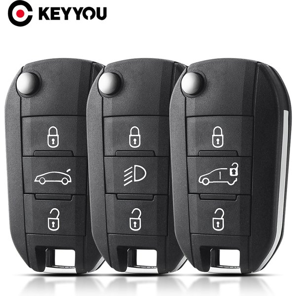 KEYYOU – étui pour clé de voiture, pour citroën c-elysee, Peugeot 208 301 308 508 2008 3008 5008 RCZ Expert Partner Rifter voyageur léger