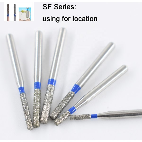 10pcs SF Series Straight Flat End Dental Diamond Burs High Speed Handpiece Teeth Whitening FG Dia 1.6MM Dentistry Materials