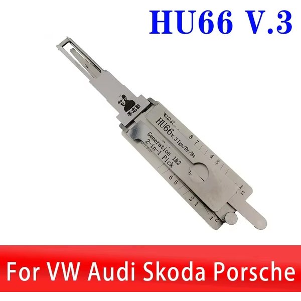 Décodeur Lishi 2-en-1 HU66 V.3, outil d'ouverture de porte de voiture pour les serruriers VW Audi Porsche, outil professionnel d'entrée automobile