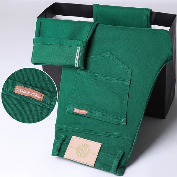 Jean en coton pour hommes, élastique, doux et confortable, pantalon décontracté, coupe droite, mode printemps-été, taille 28-44