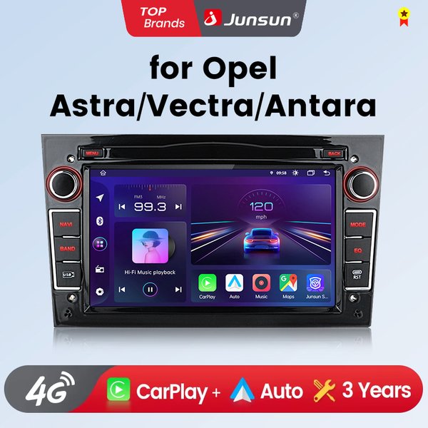 Junsun 7-calowe uniwersalne radio samochodowe do Opel Astra H J Vectra Vauxhall Antara Zafira Corsa C D Vivaro Meriva CarPlay Android Auto Multimedia Type-C Opcjonalny wentylator chłodzący GPS SWC BT