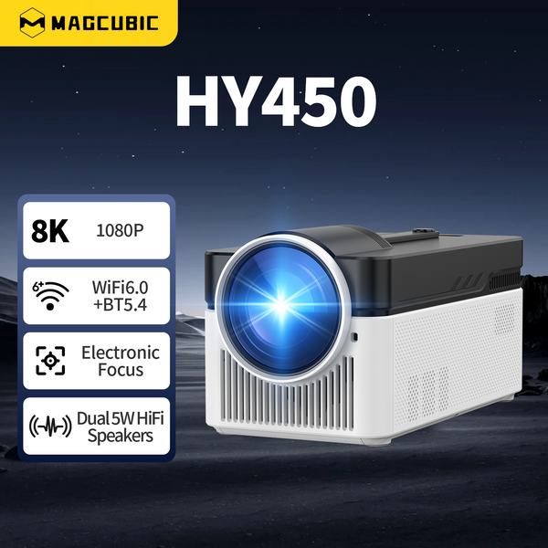 Magcubic HY450 Ultra-Kurzdistanz-Projektor 900ANSI 8K 1080P BT5.4 Auto-Offset Elektronischer Fokus für Heimkino