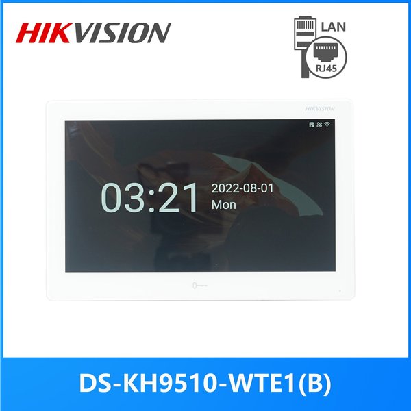 HIKVISION Internationale Version, 10-Zoll-Innenmonitor DS-KH9510-WTE1(B), 802.3af POE, App Hik-Connect, WLAN, Video-Gegensprechanlage.