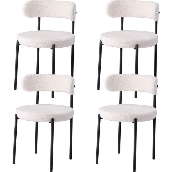 EGOONM 2/4/6 pièces chaises de salle à manger de Style nordique chaises de cuisine rembourrées avec chaise en velours Teddy bureau à domicile salle à manger