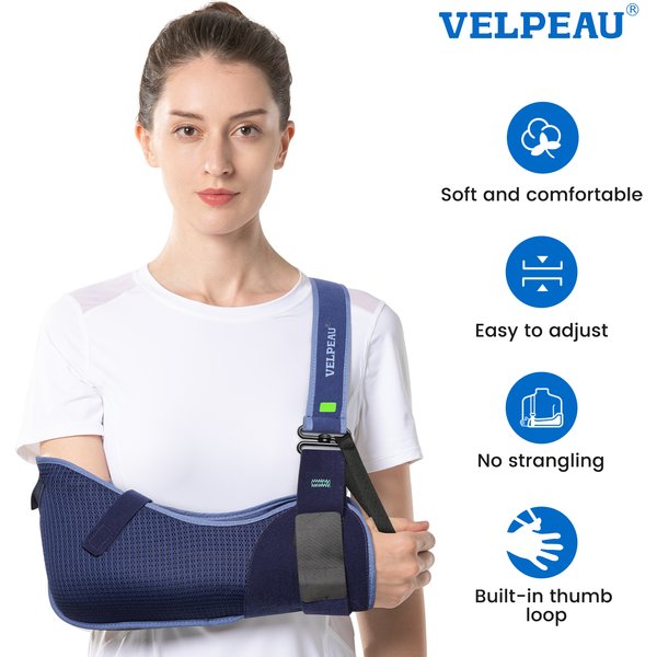 VELPEAU Armschlinge für Rotator-Manschettenverletzung, gebrochene Hand- und Ellenbogendislocation, medizinischer Schulter-Wegfahrsperre, passend für den linken und rechten Arm