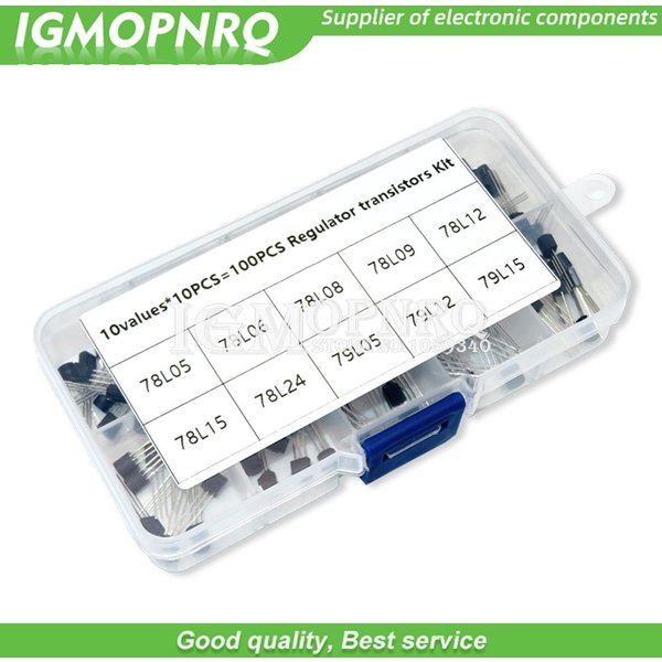 Kit d'assortiment de transistors régulateur de tension TO-92, 100 pièces/boîte, 78L05 78L06 78L08 78L09 78L12 78L15 79L05 79L12 79L15 78l24 ibuw