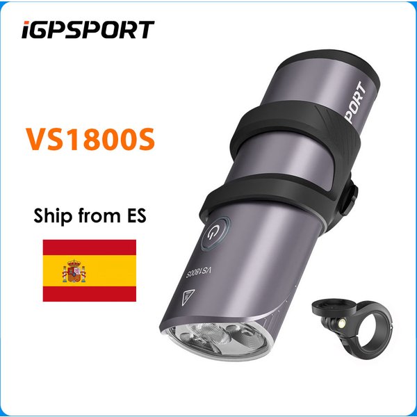 Inteligentna lampka rowerowa iGPSPORT VS1800S z funkcją wyłączania światła przy zaniku baterii, 1800 lumenów, lampa do rowerów górskich i szosowych, regulacja świateł dalekich i bliskich.