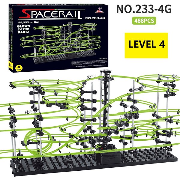 Marble Run Maze Race Track Games Luminous Spacerail Roller Coaster Level 2 3 4 Electric Elevator Model Education Science Toy