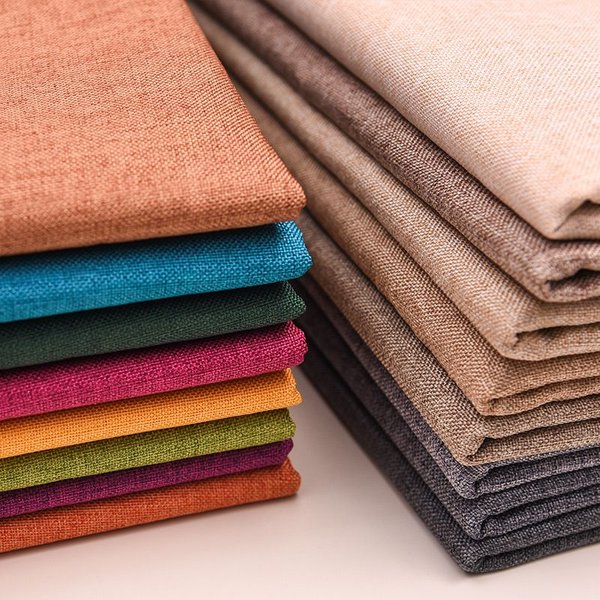 Tissu en Coton et Lin Épais Uni, Tissu au Mètre pour Canapé, Oreiller, Coussin, Fait à la Main, Bricolage, Couture, Cryptage Grill, Beige, Gris