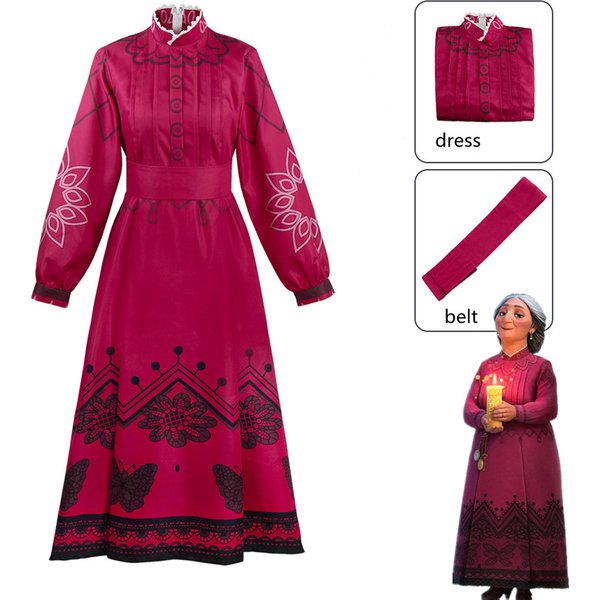 Costume de Cosplay Encanto du film chaud, Mirabel grand-mère Abuela Alma, ceinture, vêtements pour femmes et filles, accessoires de fête d'halloween et de carnaval