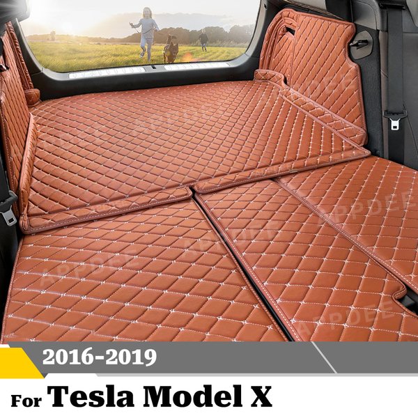 Auto Vollständige Abdeckung Stamm Matte Für Tesla Modell X 2016 2017 2018 2019 Auto Schutz Pad Cargo-Liner Innen Zubehör