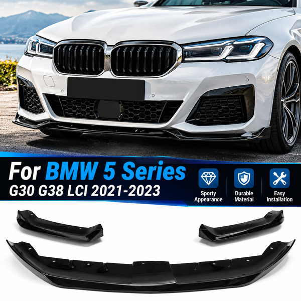 3 Stück für BMW 5er G30 G38 LCI 2021-2023 Auto Frontspoiler Frontstoßstangenlippe Spoilerlippe Splitter Diffusor Karosserie-Kits Tuning Dekorationszubehör