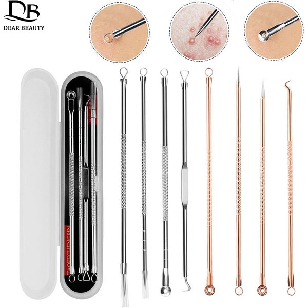 Extracteur de points noirs et de comédons, nettoyeur de pores, outils pour livres de visage, produits de soins de la peau, 4 pièces