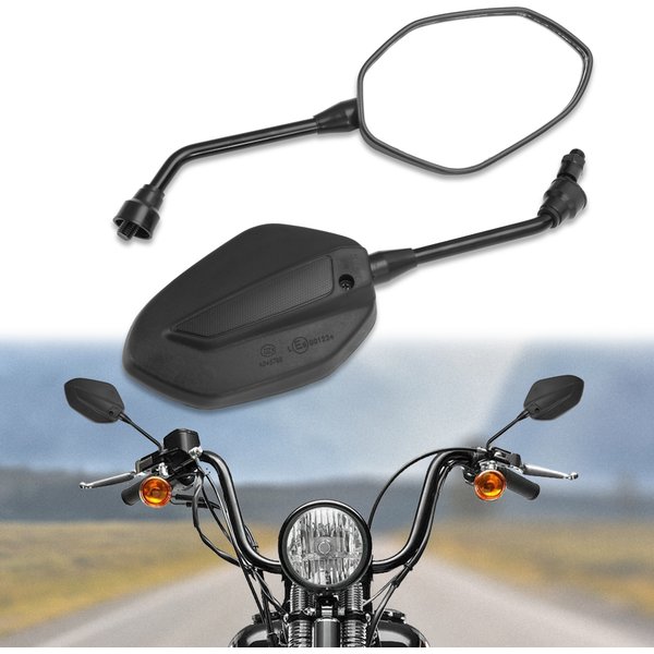1Pair 10MM Motorcycle Rear View Rearview Side Mirror For Harley Honda Yamaha Suzuki Motorbike Accessories Aluminum