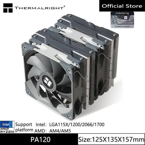 Thermalright PA120 AGHP 3.0 Heat Pipe Air-Cooled Radiator 6 Heat Pipe Double Towers Double Fans with Top Cover Support LGA1700