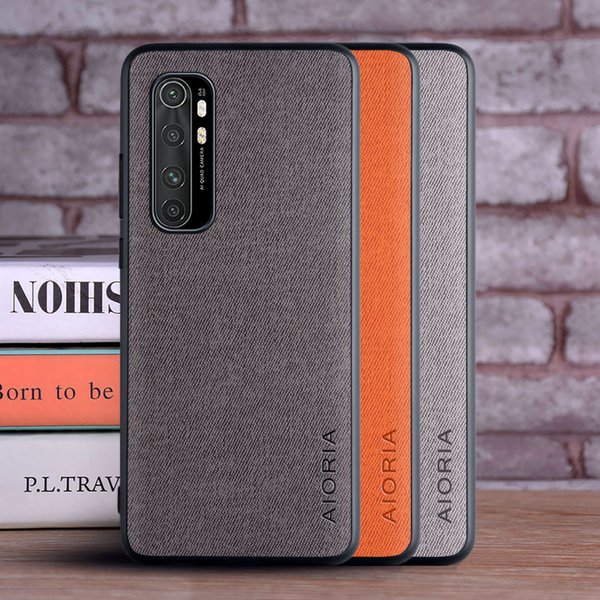 Textile Case for Xiaomi Mi Note 10 Lite Soft TPU with Hard PC 3in1 Material Perfect Touching Feel