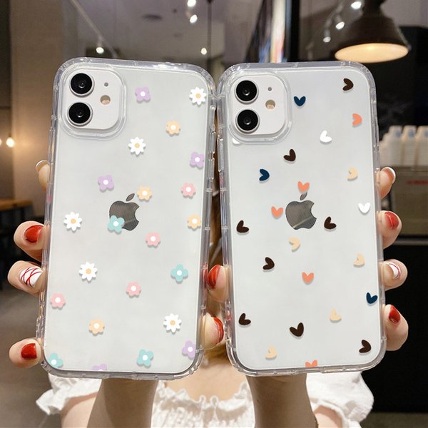 Coque de téléphone en forme de cœur d'amour, étui transparent en silicone pour iPhone 11 15 14 Pro Max 13 12 XR 13 Mini 14promax 13promax 15promax